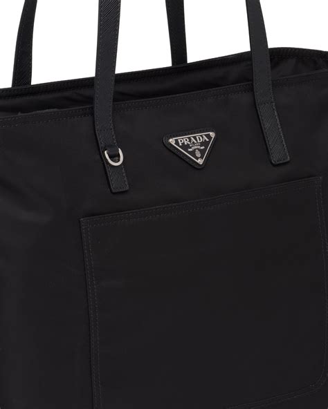 prada tote black and white|prada nylon tote sale.